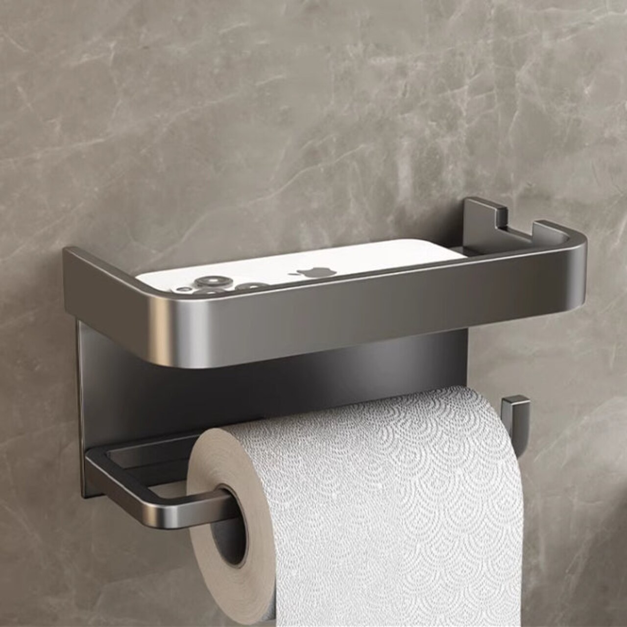 Allsumhome Paper Towel Holder Storage Box Waterproof No Punch Installation Rustproof